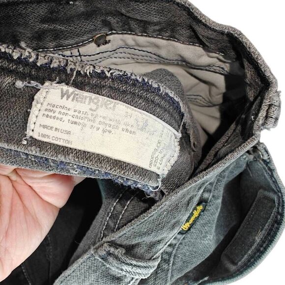 Wrangler Vintage Distressed Grey Denim Jeans - Picture 5 of 7